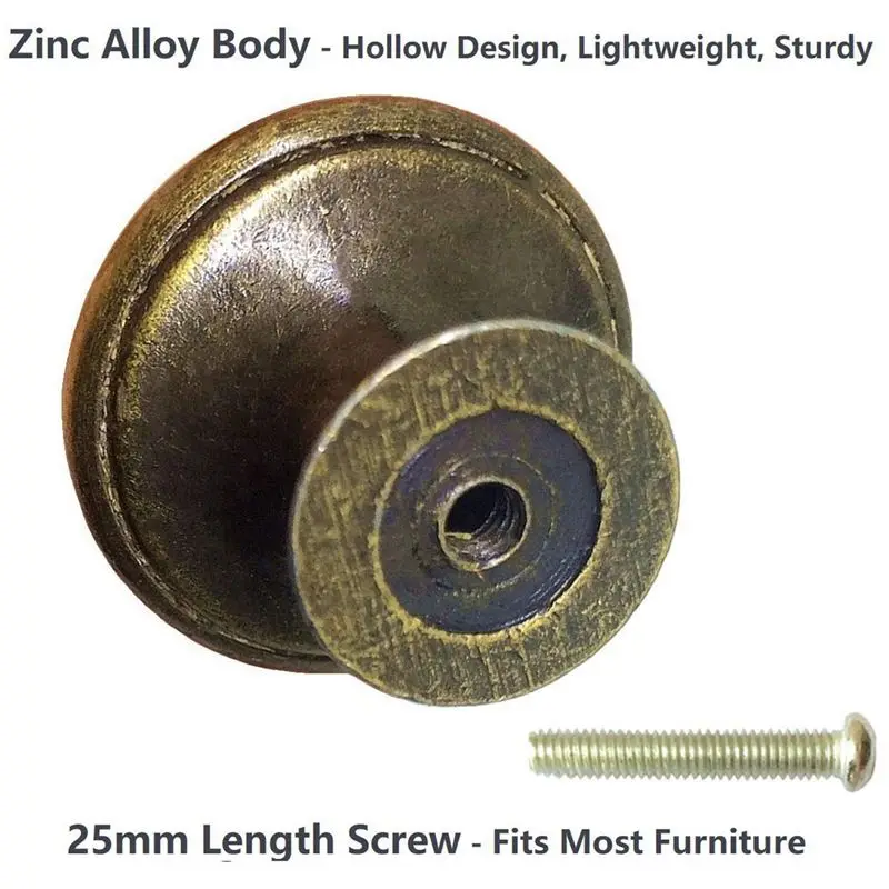 BMBY-75PCS Vintage Door Drawer Knobs 30Mm Antique Kitchen Cabinet Cupboard Handles, For Dresser And Cabinet, Old Bronze
