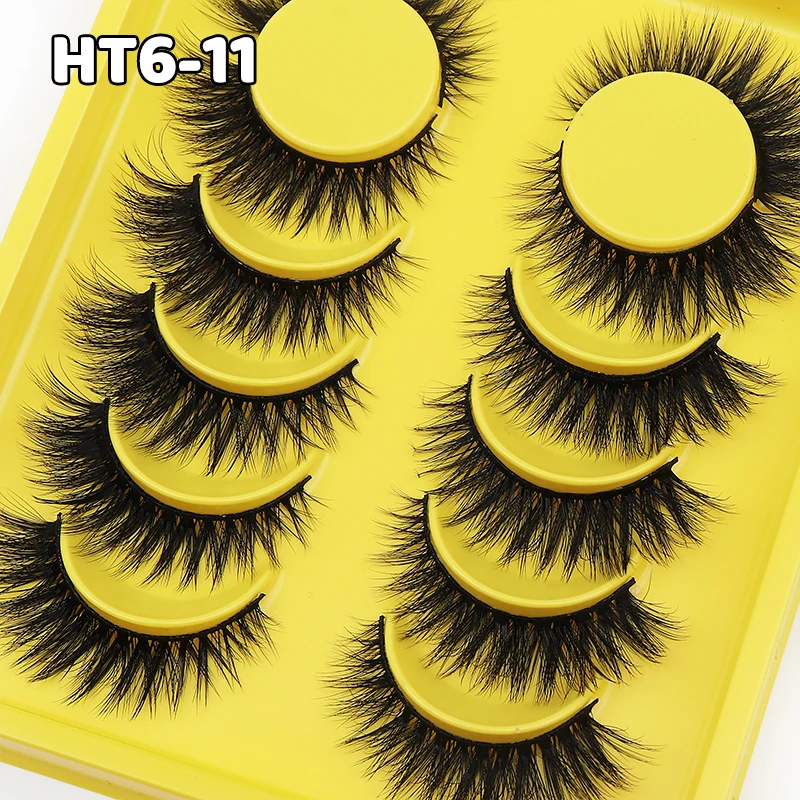 DINGSEN 6 Paar 3D 5D natürliche Wimpern farbige braune Wimpern Volumenwimpern Frau Make-up falsche Wimpernverlängerung – Detail 14