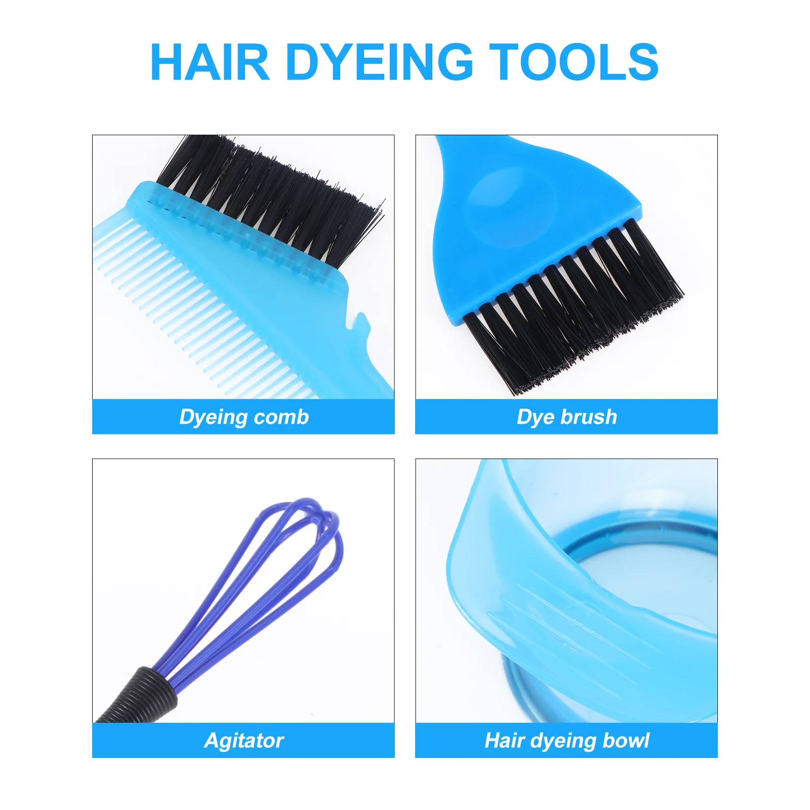 5Pcs Hair Dyeing Kit Durable Washable Reusable Tinting Tools No Mess Experience for Salon Home DIY Blue Hair Dye Kit - Image 4