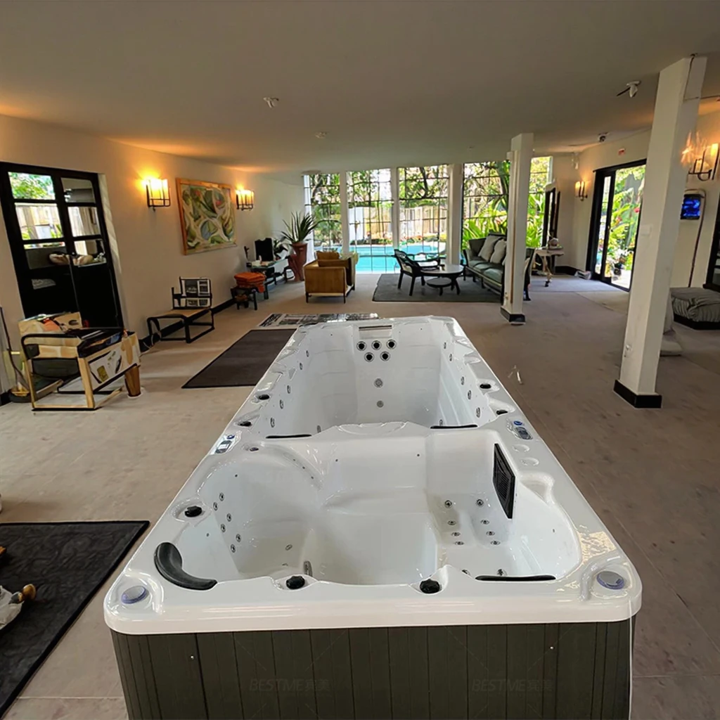 

Outdoor Above Ground Acrylic Freestanding Spa Tub Insulated Bathtub & Whirlpool for Swimming Pool Modern Style