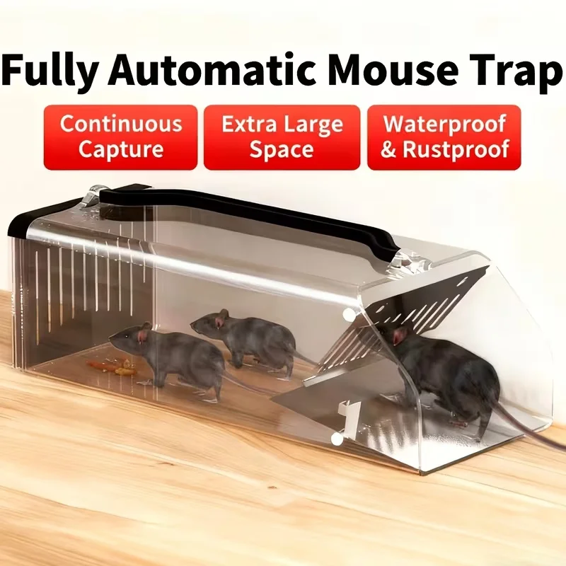 Humane Fully Automatic Mouse Trap, Live Capture Without Harm, Continuous Capture, Waterproof Design, Suitable For Home And Outdoor Use