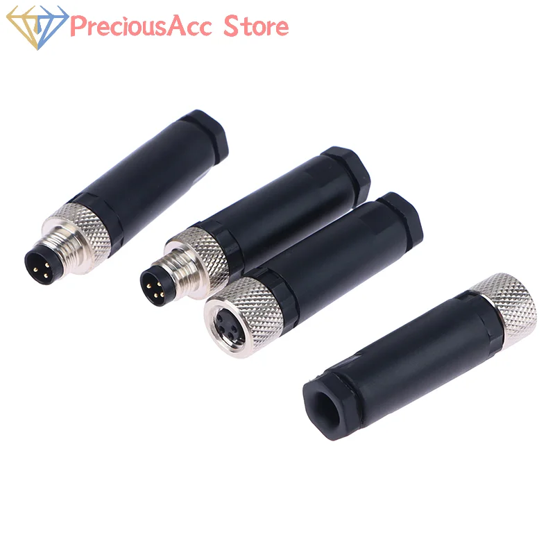 M8 Waterproof Sensor Connector Male Female Plug 3 4 Pin Screw Thread Coupling Socket Industrial Cable Part