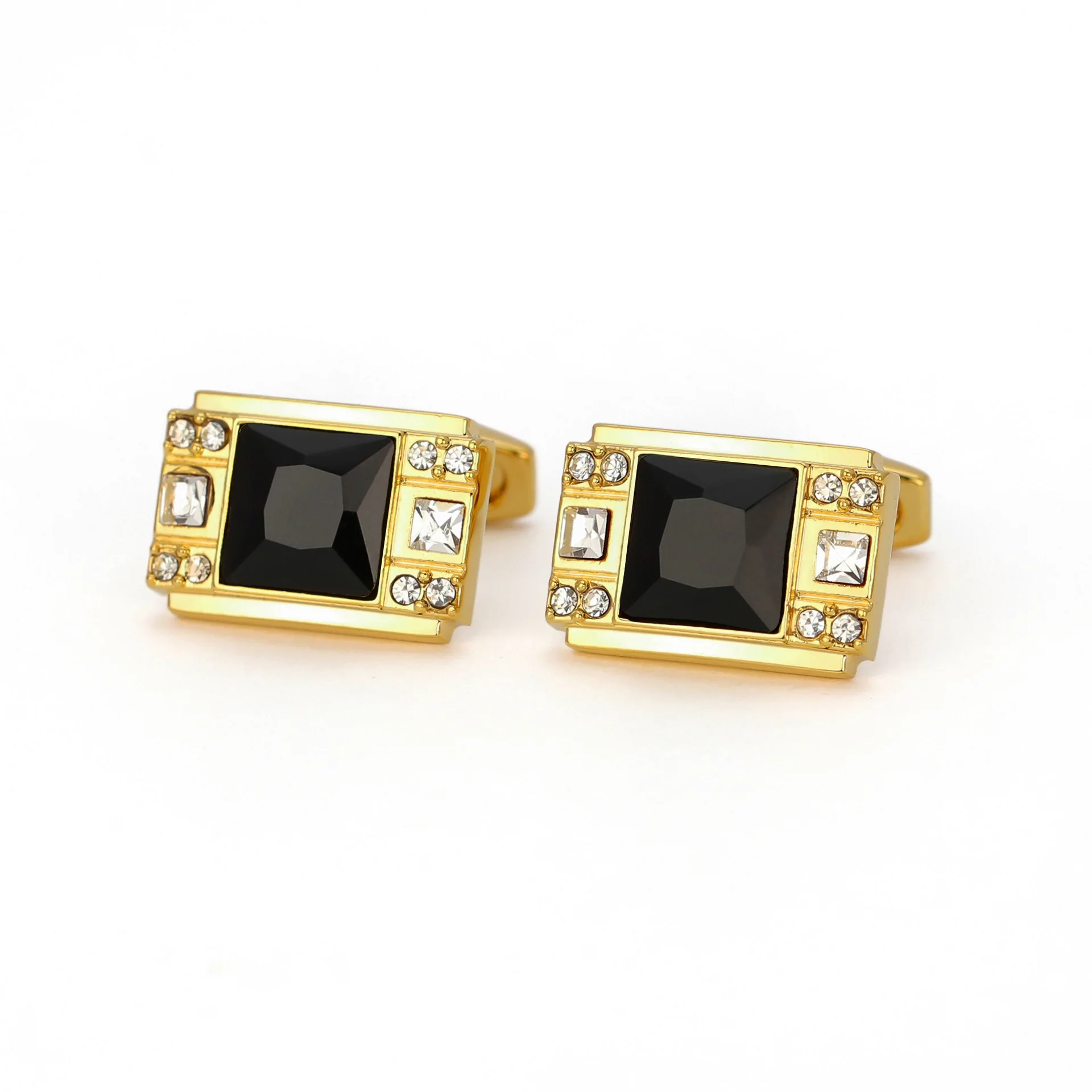 Neue Herren Luxus Schwarz Kristall Manschettenknöpfe Anzug Hemd Hohe Qualität Manschette Mode Hochzeit Bräutigam Geschenk Schmuck Vater Zubehör