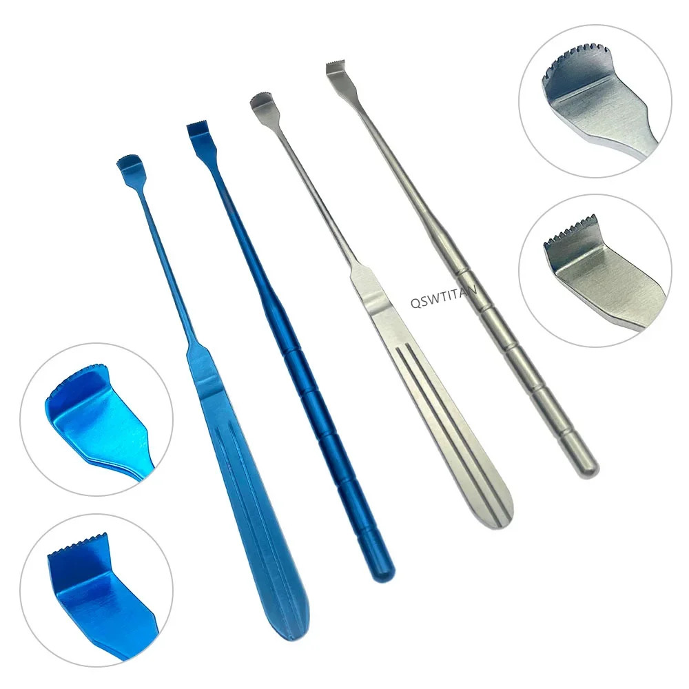 Titanium/ Stainless steel Pull Eyelid Hook Teethed Pull Hook Straight Curved Retractors Skin Retractor