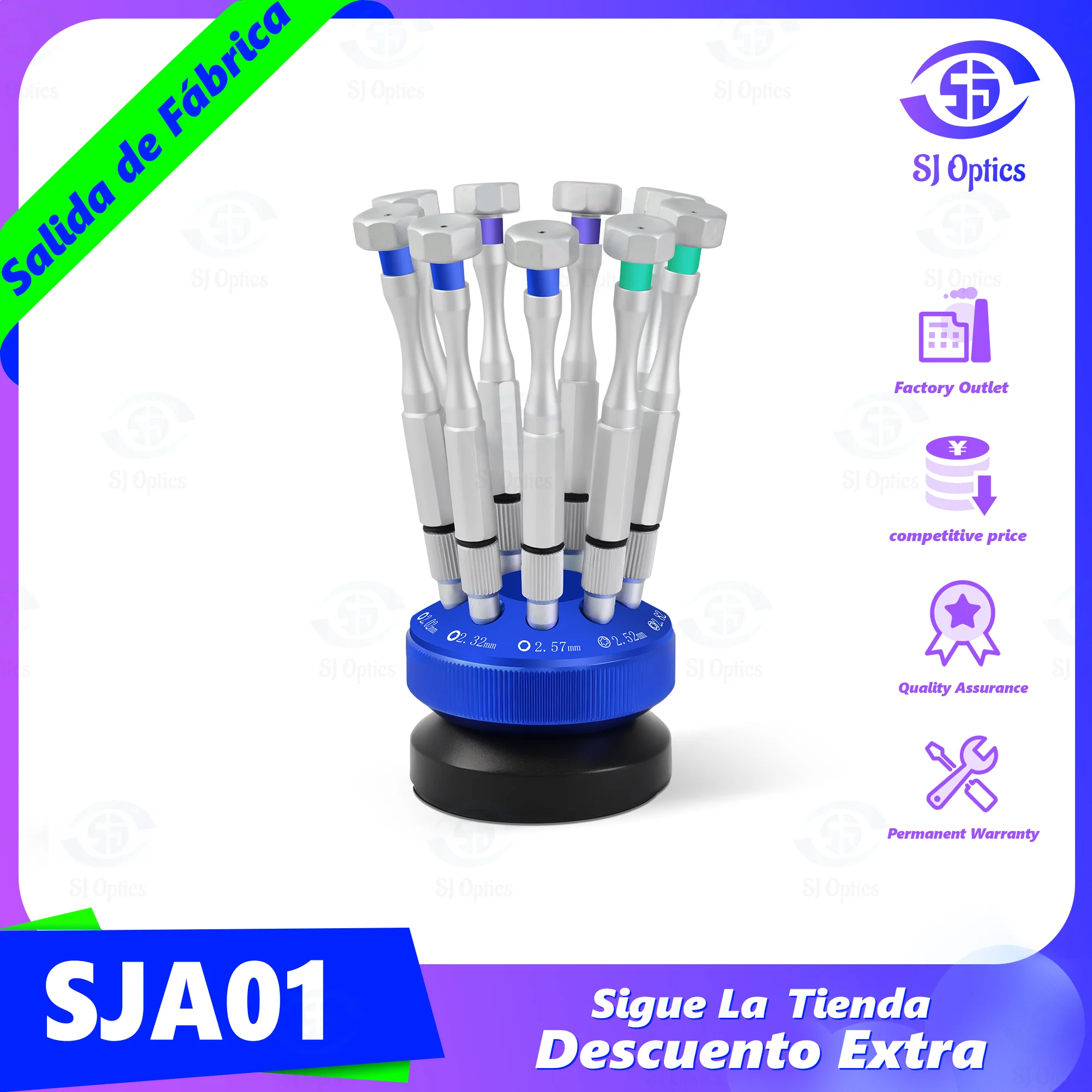 SJ Optics Glasses Repair Tools Glasses Screwdriver Set 9 Brackets Plus Base Frame One-word Cross-socket Screwdriver tool NEW