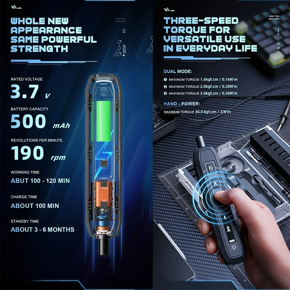 

180 in 1 Precision Electric Screwdriver Set Magnetic Phillips Torx Hex Bits Repair Tools LED Equipment Power Tools Box Men Gift