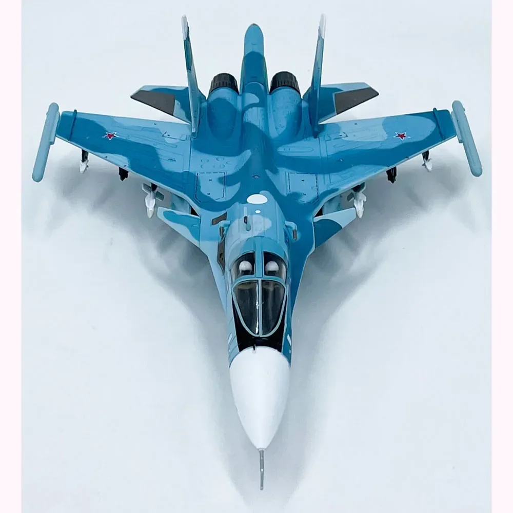 Liga e plástico russo Sukhoi Fullback Aircraft Model, Diecast 1: 100 Scale, Cy-34, SU34, brinquedo decorativo