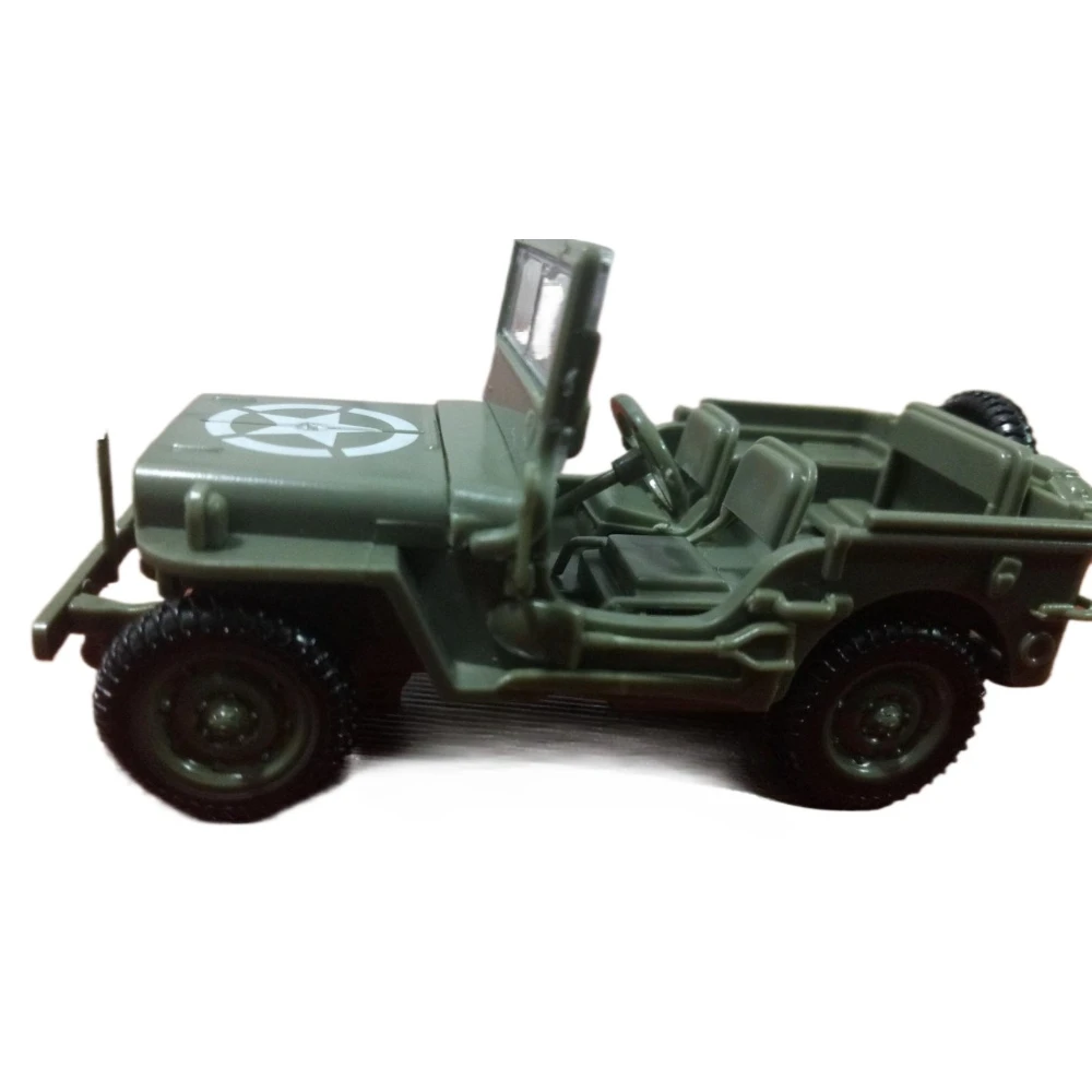 1/48 DIY Willys Off-road Cars Puzzles Models and 1/72 America Soldier Figure 3D Plastic Building Blocks Kits for Teen Adult