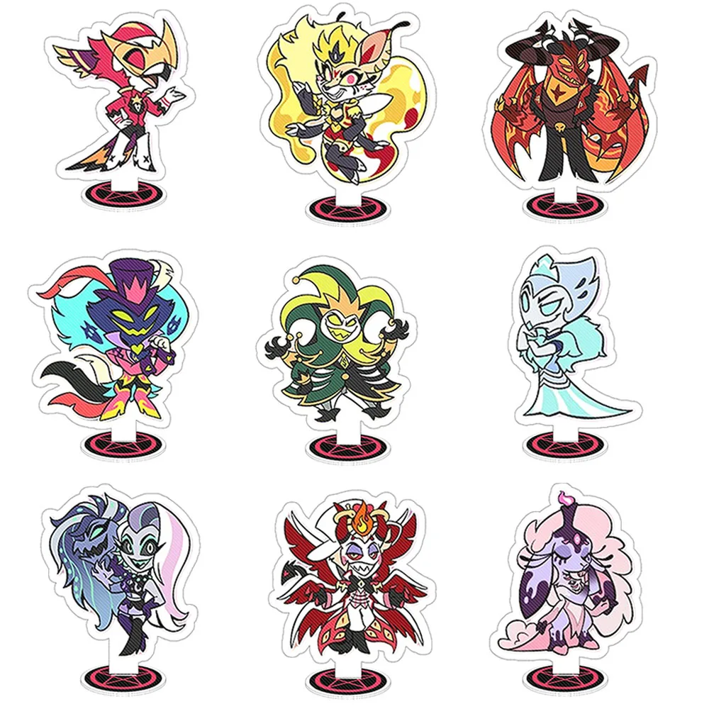 Para Helluva Boss Hazbin Hotel Andrealphus Blitzo Valentino Vox 15cm soporte acrílico bonito de dibujos animados adorno de escritorio regalo de Festival