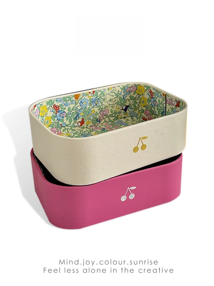 

Японская коробка для хранения Sle Cherry, однослойная, настольная, для ухода за кожей, органайзер для масок, прямоугольная корзина, ручная работа, ткань, ПУ, МА...