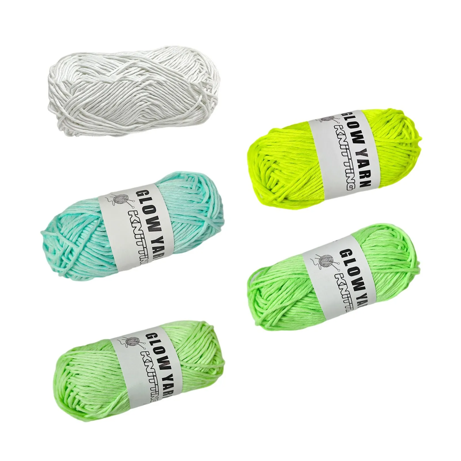 

5pcs Glow In The Dark Yarn 2mm Polyester Glow Luminous Yarns Knitting Sweater Hat Carpet Glowing Yarn Thread светящаяся пряжа