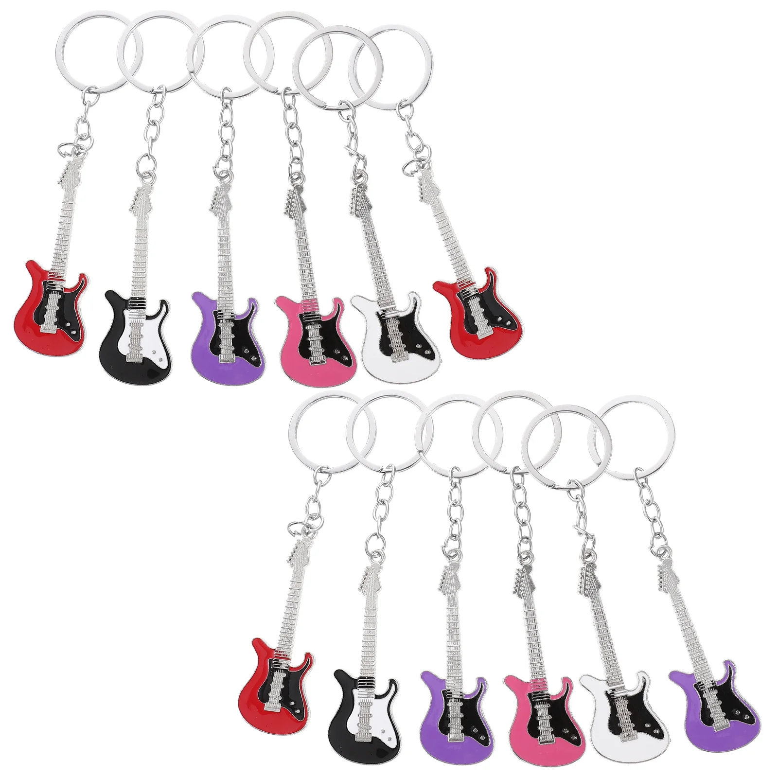 12 Pcs Key Ring Clip Instruments Guitar Hanging Keychain Gift Keyring Man Wallet