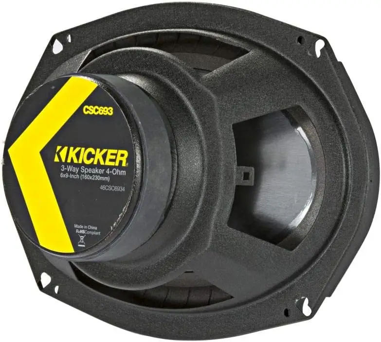 Kicker CS Series 150 Watt 6 x 9 Inch Car Audio Coaxial Speaker Pair, Black