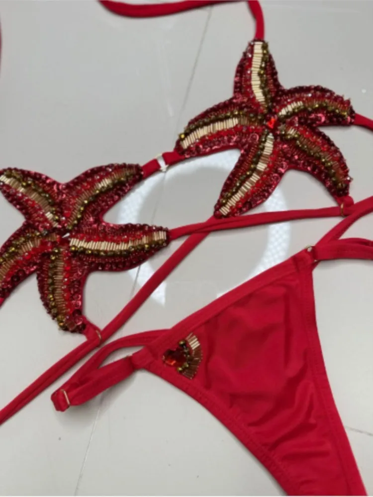 2025 ใหม่เซ็กซี่ต่ําเอวชุดบิกินี่ชุดว่ายน้ําปลาดาวชุดว่ายน้ําผู้หญิง Strappy Beachwear ชุดว่ายน้ําบราซิล Biquini