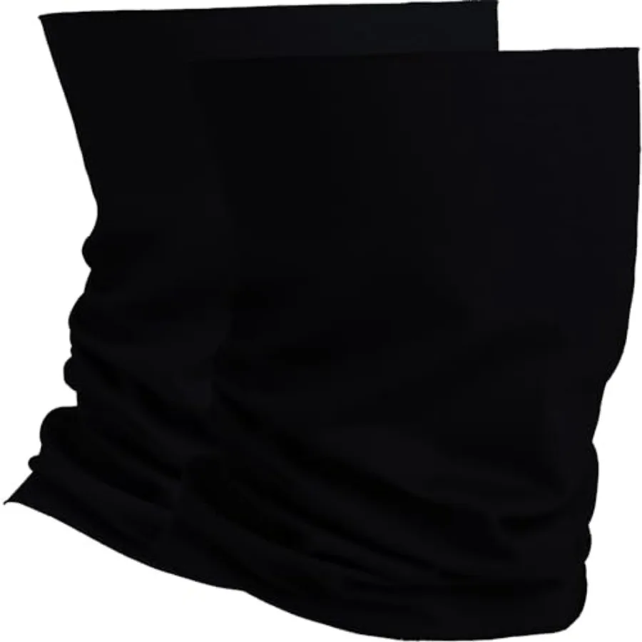 Pañuelo para el Cuello Transpirable de Algodón Orgánico para Verano, para Hombre y Mujer - Pañuelo Facial para Actividades al Aire Libre, Negro, Paquete de 2