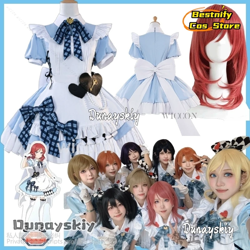 

Maki Nishikino Cosplay Love Live u's GiGO Cafe Anime Costume Kawaii Lolita Dress Maid Suits 코스프레 Summer Sweet Halloween Party