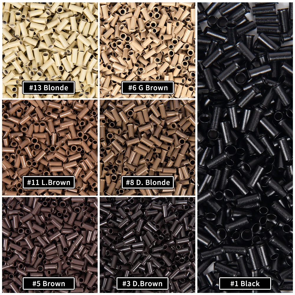 1000 قطعة 2.8*2.3*7.0 مللي متر النحاس مضيئة خواتم/روابط/الخرز 4.5*3.0*7.0 مللي متر خواتم مع المسمار النحاس مضيئة الشعر الدائري وصلات شعر أدوات