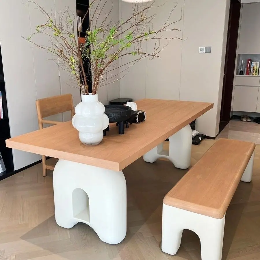 Medieval cream style, home use, creative solid wood desk, bed and breakfast desk