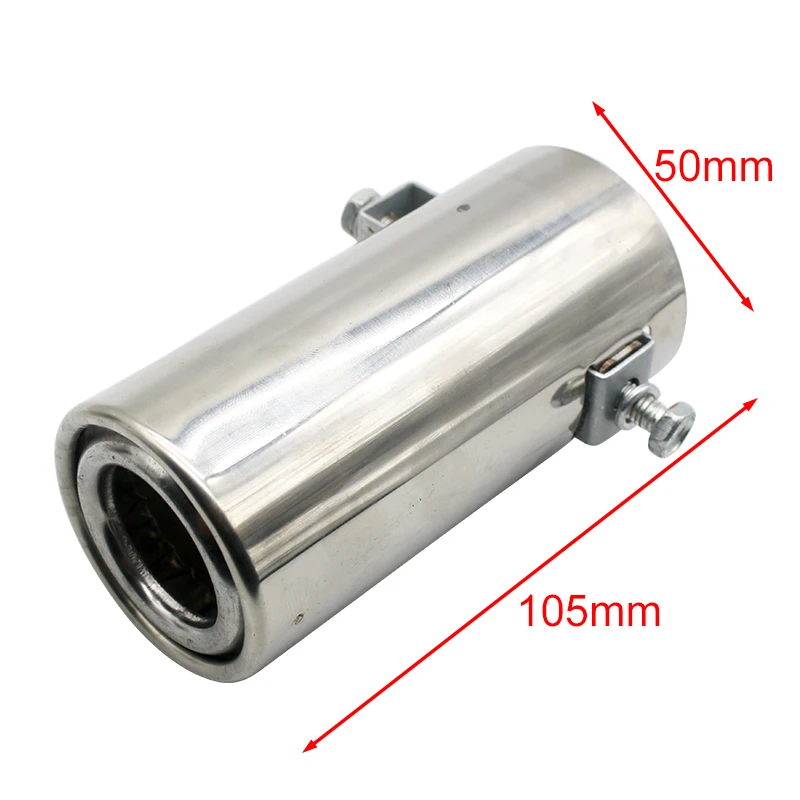 Universal Stainless Steel Exhaust Tip – Chrome Plated Finish, 0.44 Lbs, 6.34" X 3.46" X 3.31"