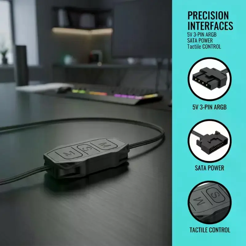ARGB Controller 5V 3pin To SATA Power Supply Mini RGB Controller 3PIN Hub For Computer Cpu Case Cool Fan LED Light Radiator