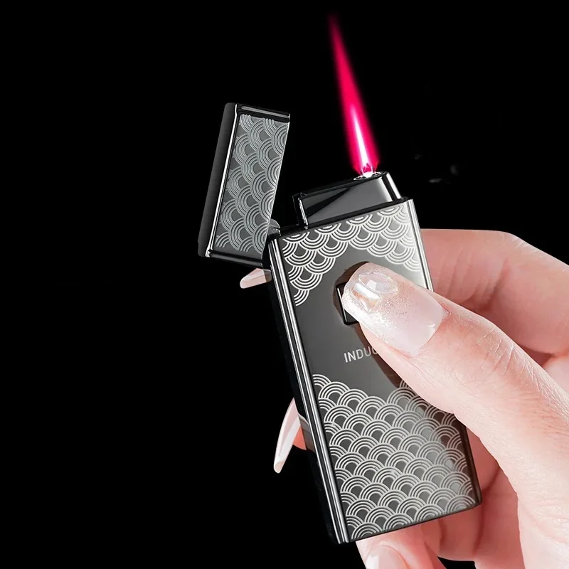 

Induction Thin Lighter Windproof Red Flame Lightweight Easy To Carry Gift Box Packaging for Men's Small Gifts Must Be Smoking