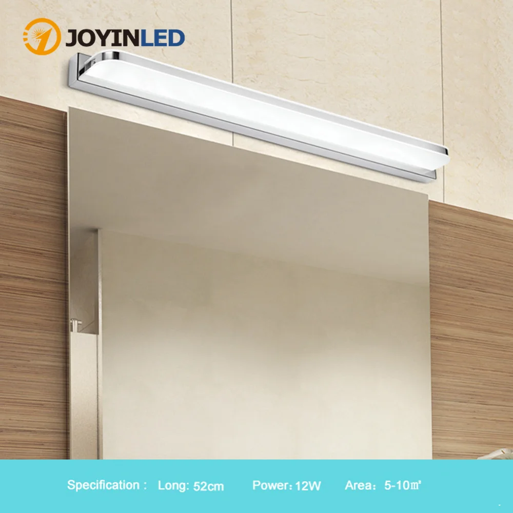 Led Bathroom Wall Lamp Stainless Steel Mirror Lamp  Acrylic Lampshade Vanity Modern Indoor Wall Sconces Lighting Fixture