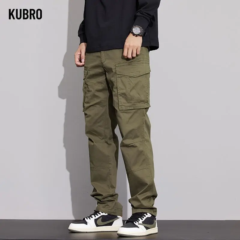 

2025 Autumn Winter Men's Y2K Casual Pants High End Loose Fit Fashion Cargo Straight Pants Fitness Sports Hip Hop Pants Fashion