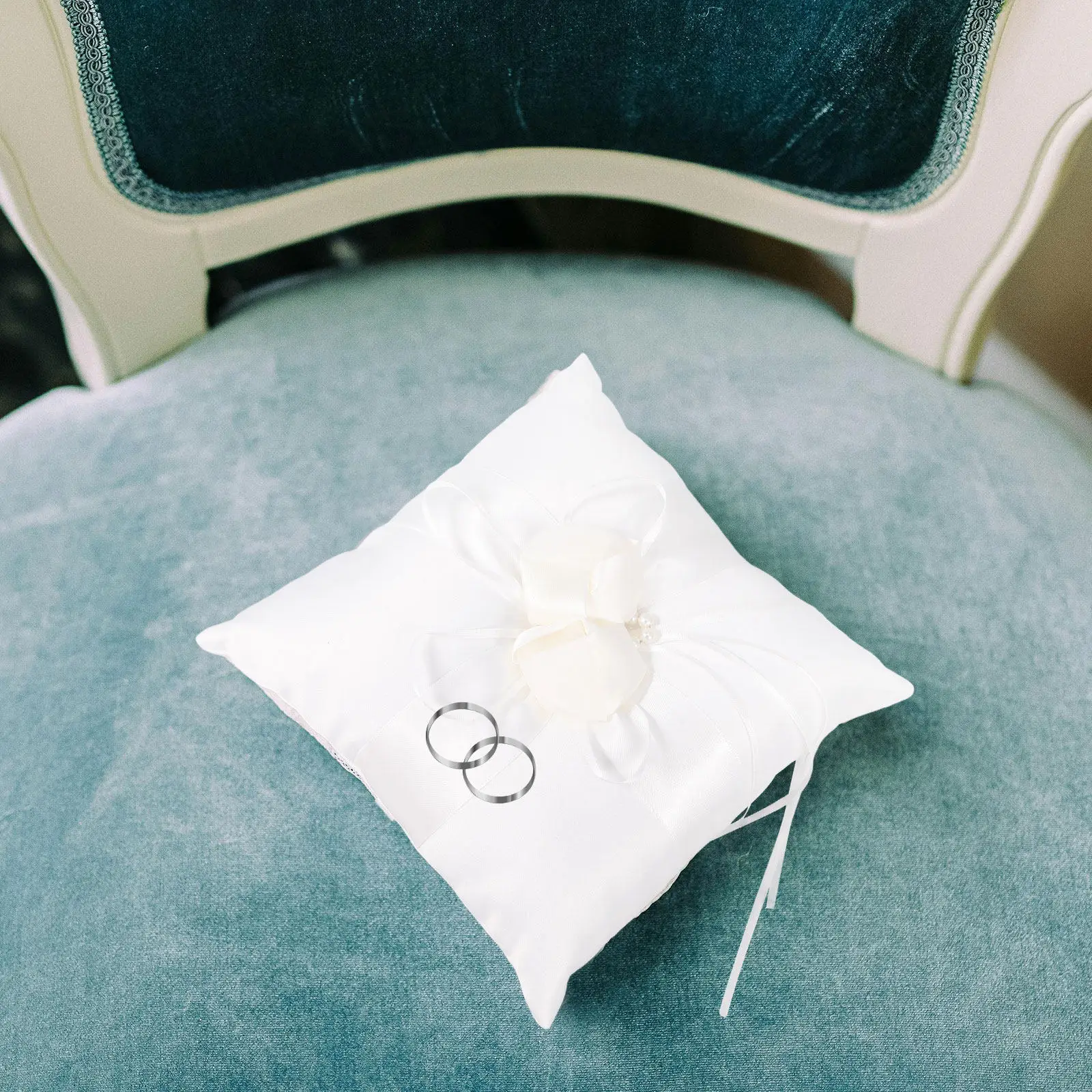 20x20cm Brautringkissen, weiß, – Ring Bearer Pillow Bewertung und Preis