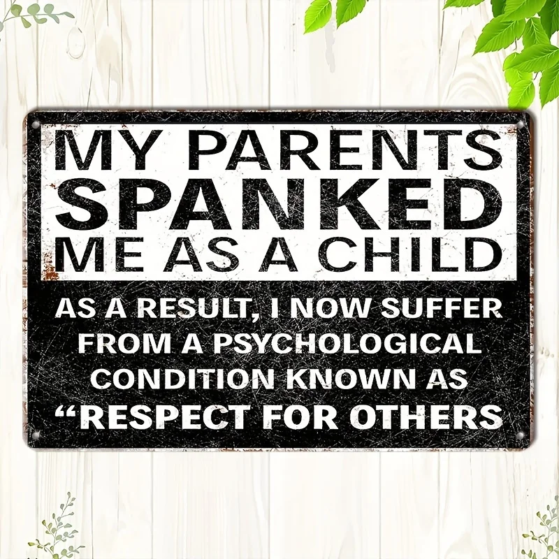 Metal Sign - Humorous 'Respect for Others' Quote, Rustic Wall Decor for Home, Bar, Cafe, Garden,  , Distressed Finish, Perfect