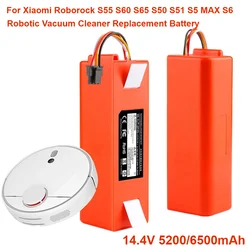 For Xiaomi Roborock S55 S60 S65 S50 S51 S5 MAX S6 Robotic Vacuum Cleaner Replacement Battery 14.4V 6500mAh