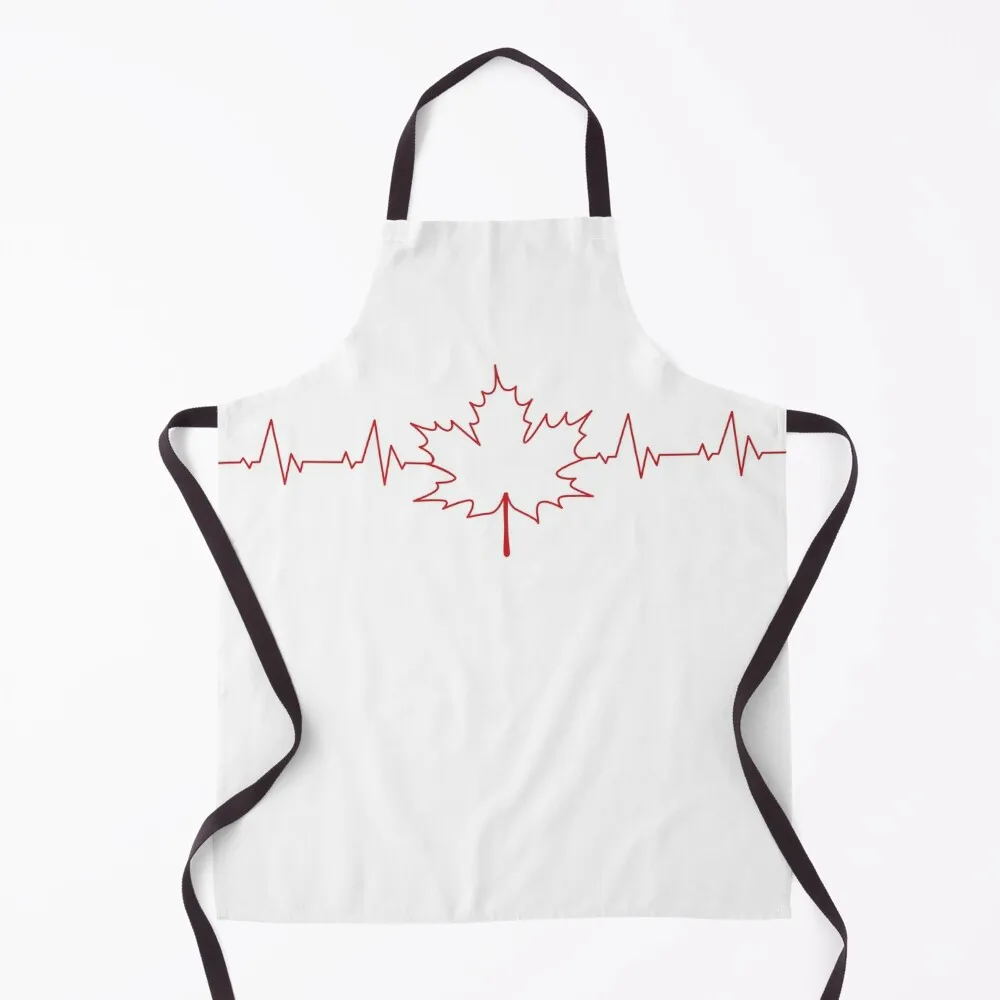 

I Love Canada Maple Leaf Heart Beats Design the Canadian Flag Icon - Red Apron christmas Apron