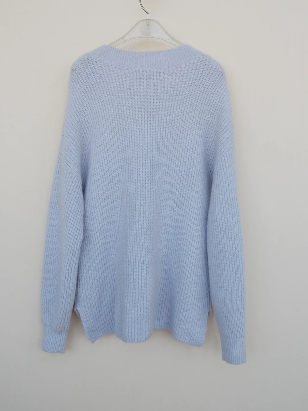 Thi – pull en v pour femme, doux, moelleux, chaud, ample, confortable, tissu mélangé, Long, longueur régulière, hiver