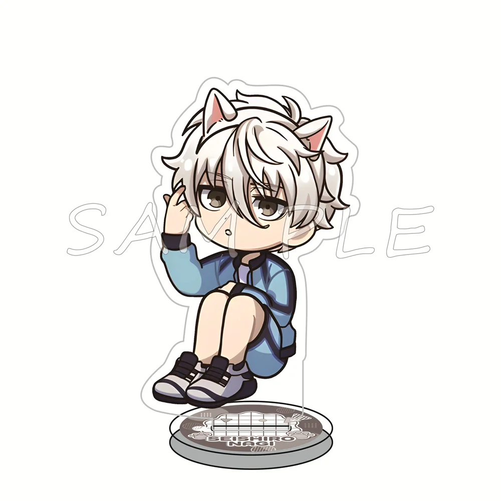 Blue Lock 10cm Acrylic Stand Figures Keychain Animal Ear Q Version Anime Desktop Tabletop Decor Ornament Otaku Cosplay Fan Gift