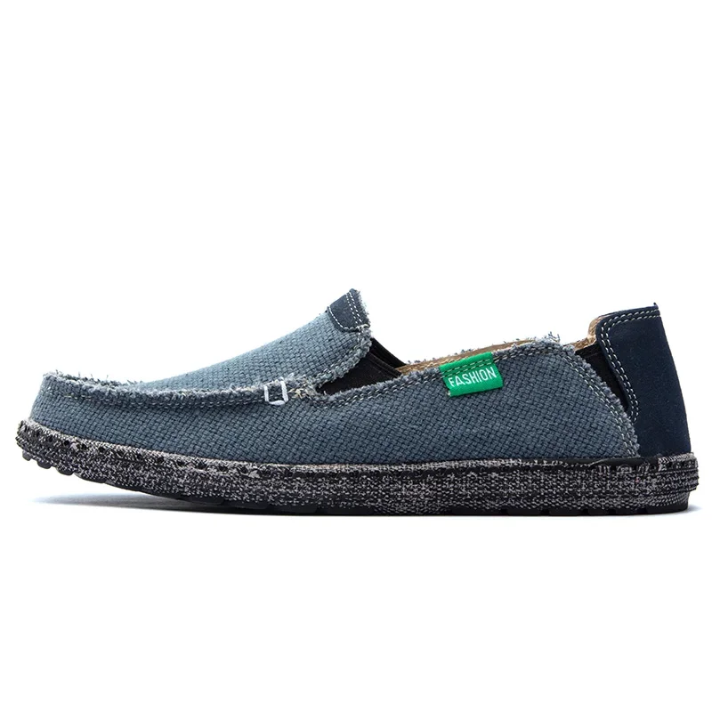 2023 Nieuwe Lente Zomer Licht Canvas Schoenen Mannen Ademende Mannen Schoenen Loafers Zachte Comfortabele Outdoor Platte Luie Schoenen Voor Mannen