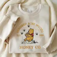 Sudadera Winnie The Pooh de alta calidad, 100 algodón, manga larga, cuello redondo, estilo suelto de gran tamaño para ropa informal