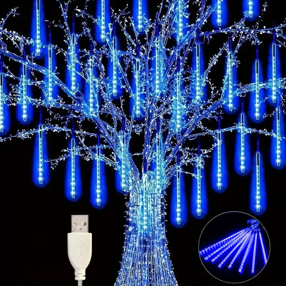 

Светодиодная гирлянда «Метеоритный дождь» с питанием от USB для свадеб, праздников, декора комнаты, Рамадана и Дня святого Валентина