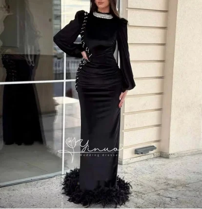 customized Dress Luxury Birthday Evening Dress Floor Length Full Sleevels Summer Elegant Wedding Party Gowns For Women Arab2025