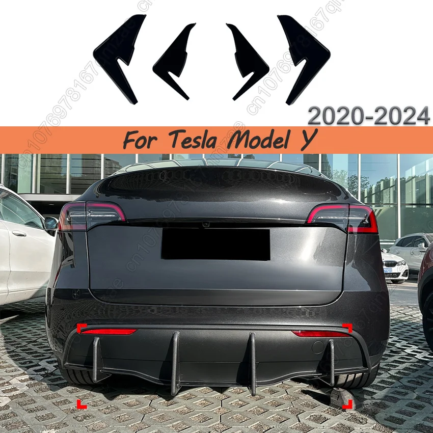 

Rear Bumper Diffuser Spoiler Splitter Protector Car Styling Sticker For Tesla Model Y 2020-2024 Body Kits Tuning Car Accessories
