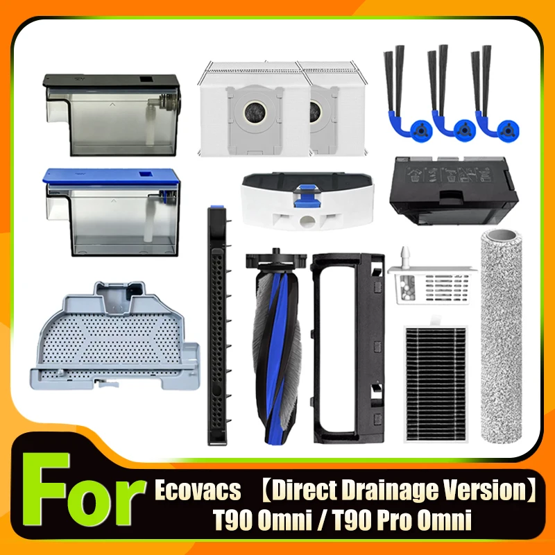 

For Ecovacs T90 Pro Omni/ T90 Omni (Direct Drainage Version) Accessories Filter Brush Dust Bag Roller Mop Spare Parts