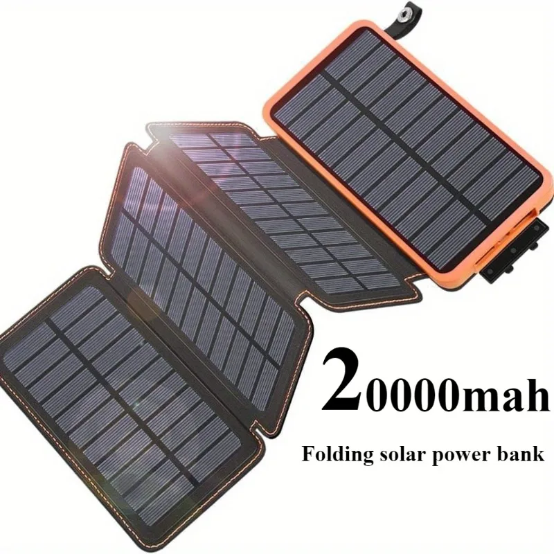 

20000mAh Waterproof Solar Powerbank Outdoor Camping Portable Folding Solar Panels USB Output Device Sun Power for IPhone