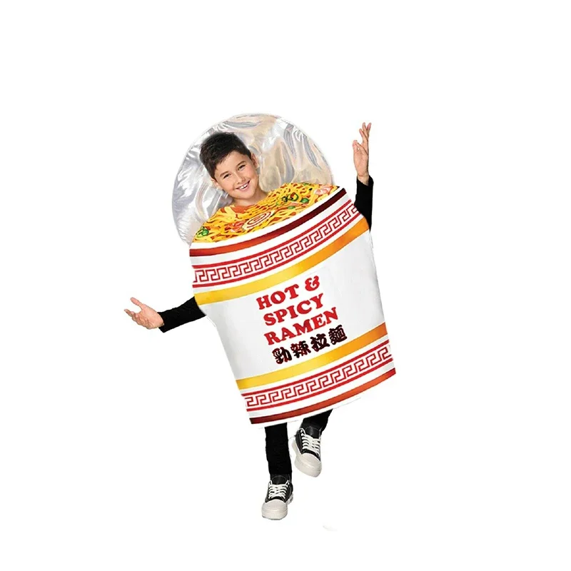 للجنسين الطفل الساخن والتوابل رامين زي الكبار المعكرونة الصينية الزي ل حفلة تنكرية الكرة فستان بتصميم حالم هالوين زي OA970