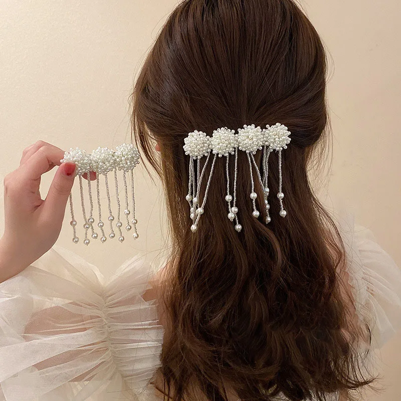 The New Retro crystal tassel rose Flower Hair Claws Crystal Butterfly tassel Spring clips Hairpin Rose Hairgrip Headwear