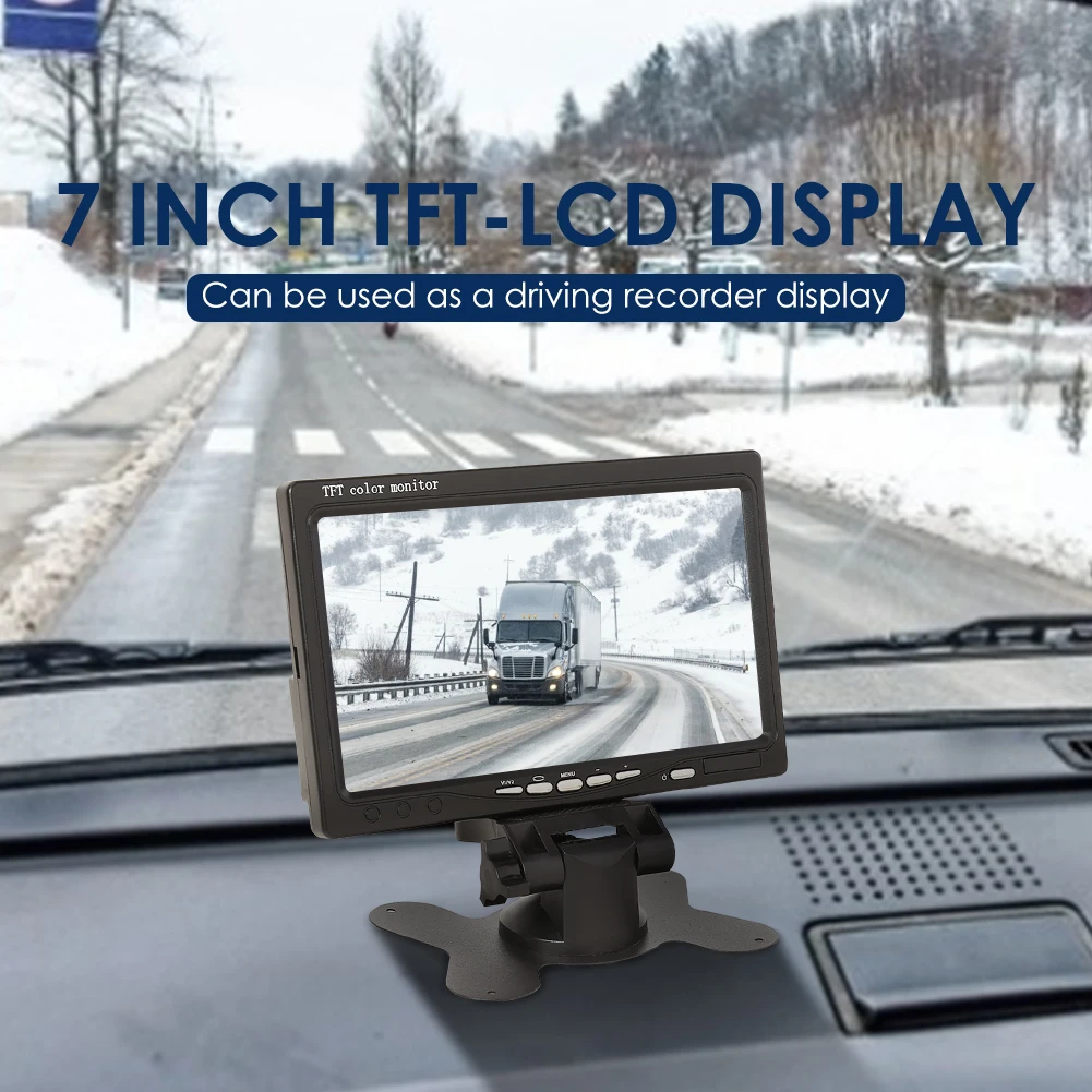 7 Inch Car Monitor Screen with 2 Way Video Input TFT HD Digital LCD Parking Monitor for Rear View Camera Parking Backup Reverse