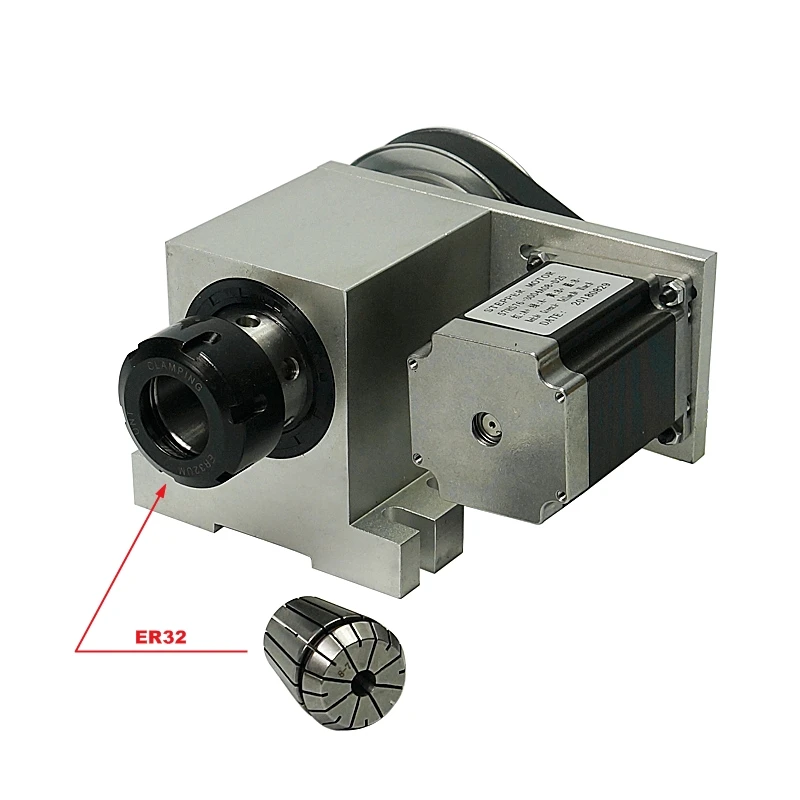 4th Axis 3M-6-ER32 Rotary Axis, A-Axis, Fourth Axis, Suitable for Engraving and Milling Machines with Motor Dividing Head