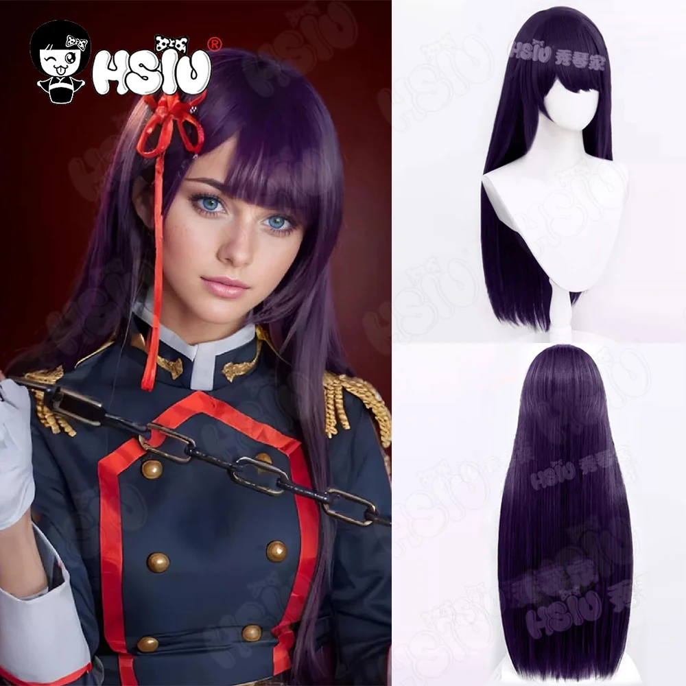 Yamashiro Ren Cosplay Wig Fiber synthetic wig「HSIU 」black purple Long Wig Anime Mato Seihei No Slave Yamashiro Ren Cosplay Wig