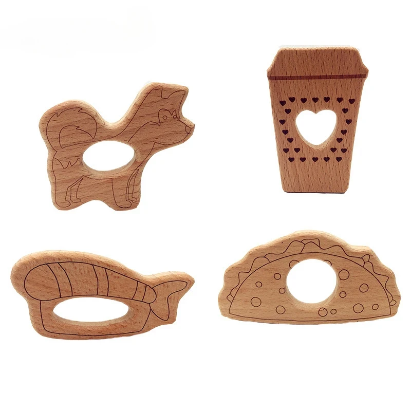 ABCPICK-Colgante de madera con forma de Animal Natural, cadena de chupete DIY, fabricación de joyas, accesorios hechos a mano, 10 piezas