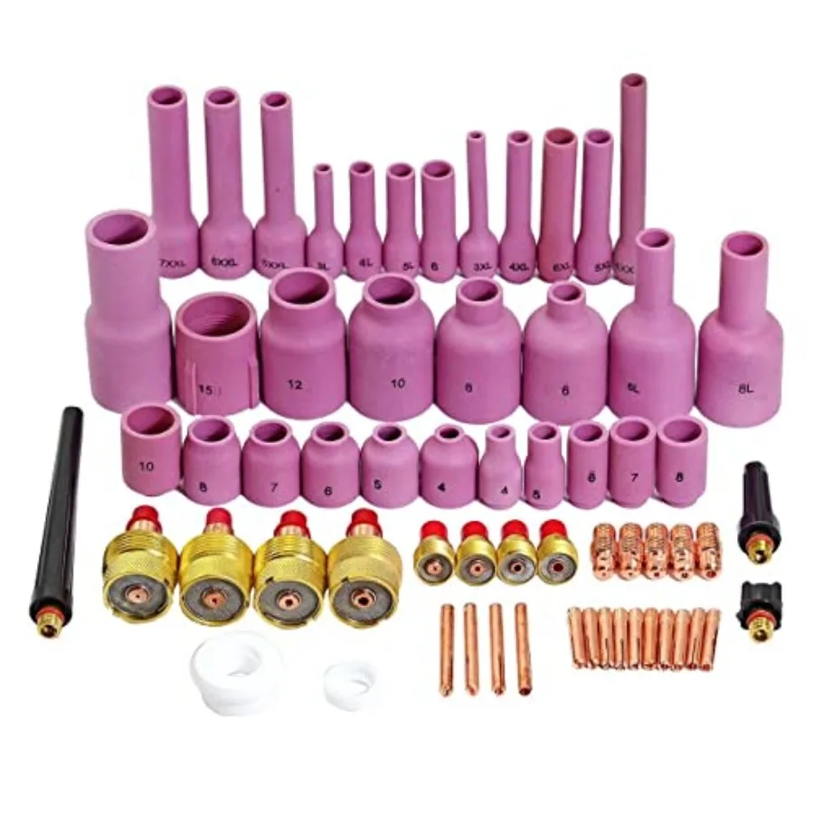 

【Spot goods】RIVERWELD TIG Gas Lens Collet Bodies Jumbo Large Diameter Alumina Nozzle Ceramic Cups 45V 13N 796F 53N TIG Back Cap