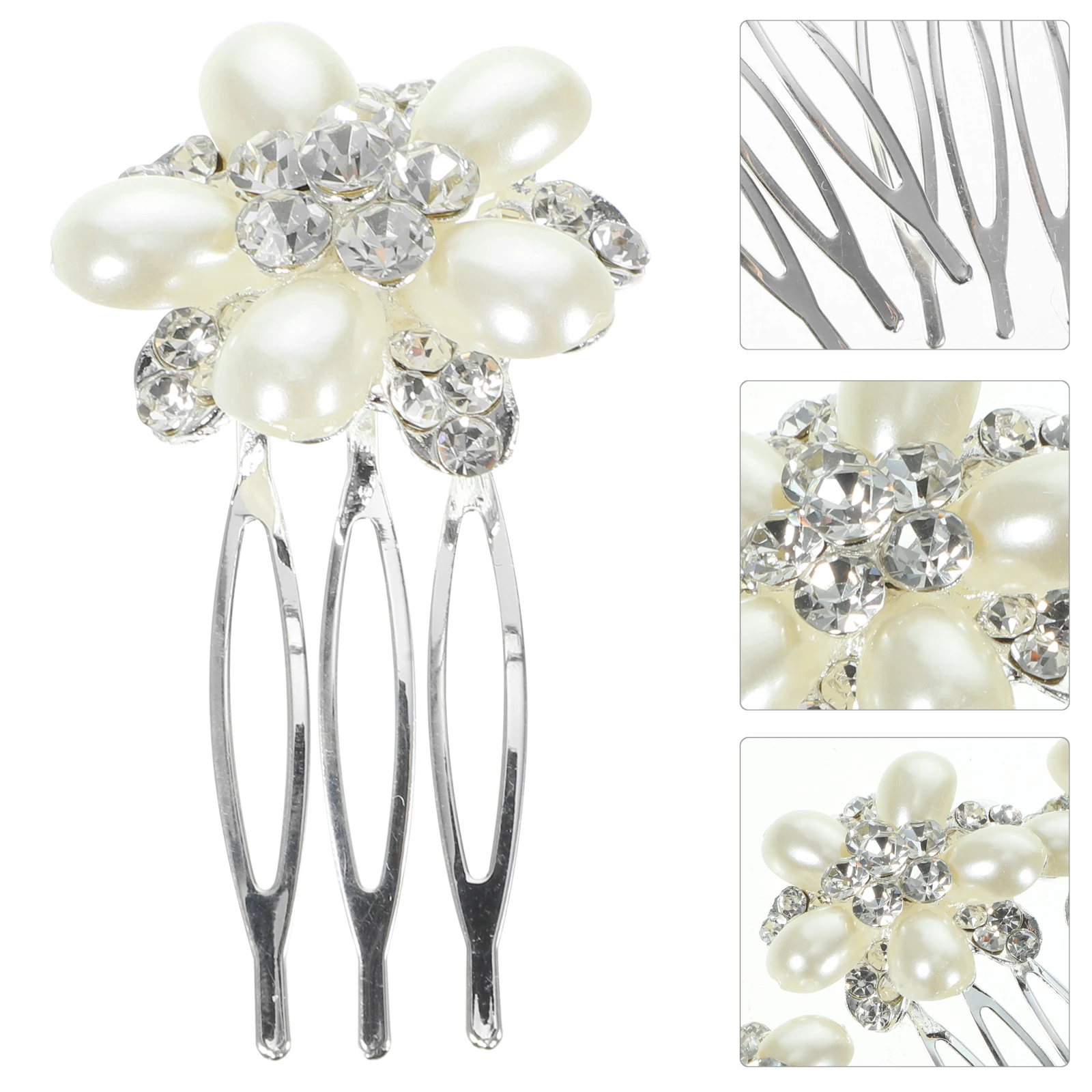 

3Pcs Pearl Rhinestone Bridal Hair Combs Luxury Wedding Hair Accessories Bride Headpieces for Parties and Celebrations