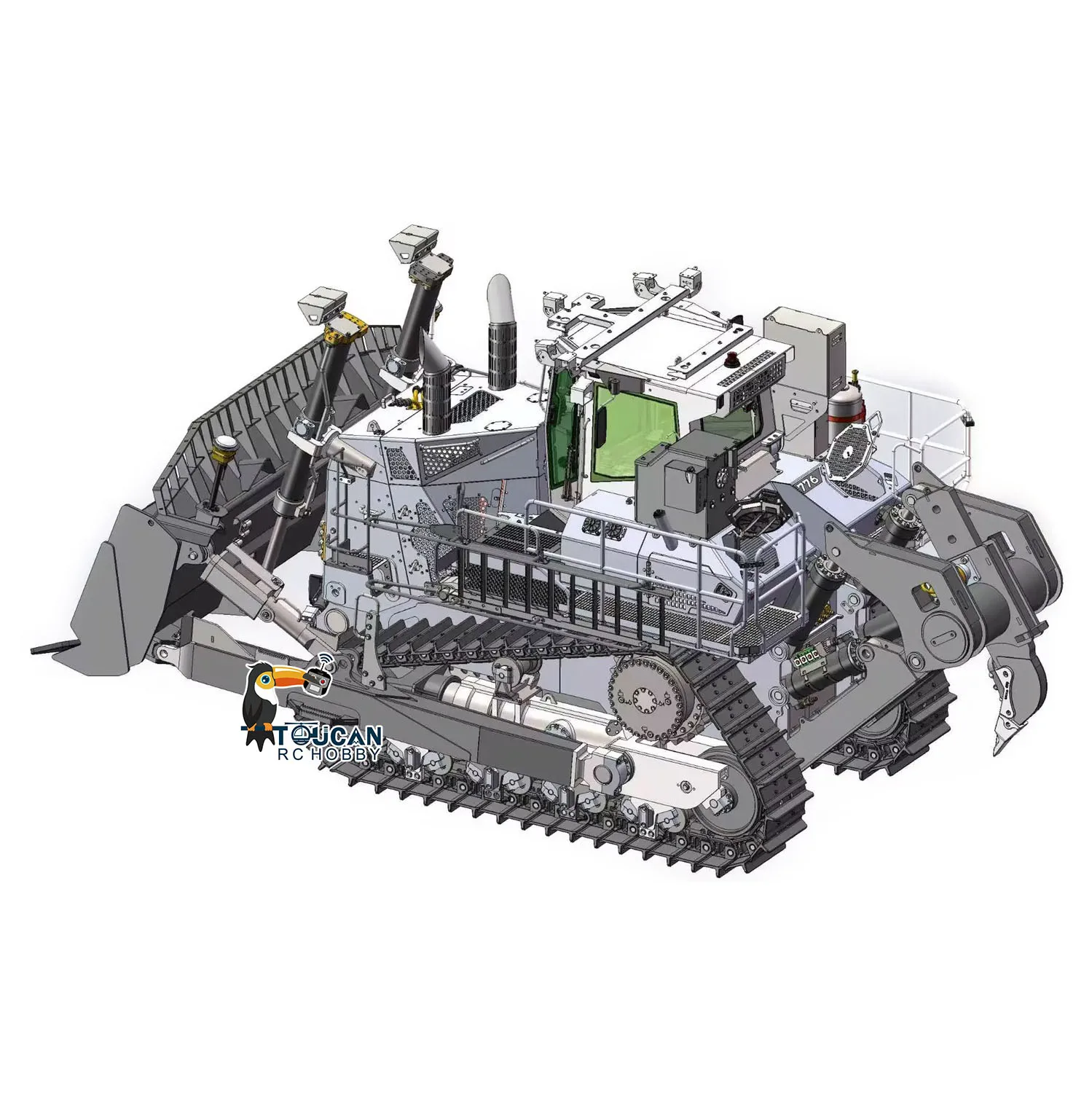 SFROG 1/14 Metal LR776 RC Hydraulic Bulldozer 3way Blade 7CH Valve Automatic Grease System Electric Wiper FrSky X20R Radio Truck