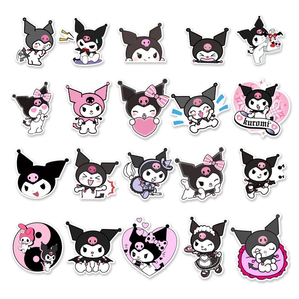 10/30/50PCS Kawaii Anime Kuromi Stickers Skateboard Guitar Suitcase Freezer Motorcycle Graffiti Decal Waterproof Sanrio Sticker